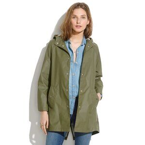 Madewell army green Rainstorm fishtail rain jacket